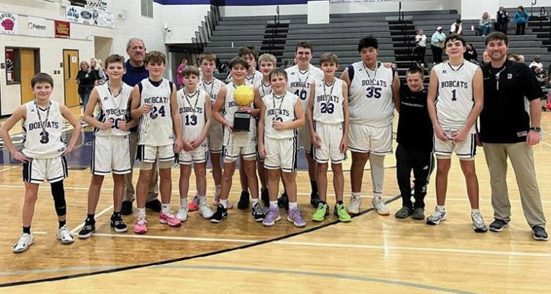 Above are the CCMS seventh-grade Bocbats and below are the eighth-grade Lady Cats following their respective league championship basketball games last week.