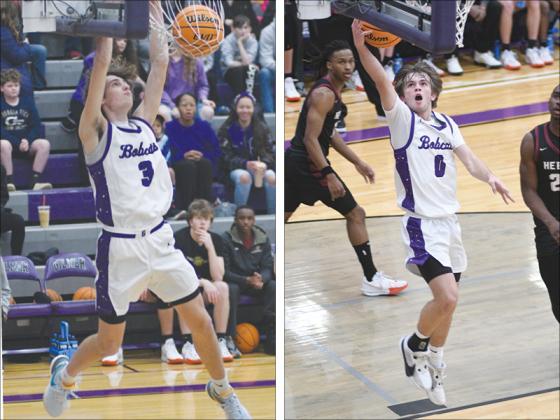 Gilmer senior Ryder Wofford (25 points) and sophomore Keegen Bryant (12) were the Bobcats’ leading scorers in last Saturday’s state tournament game versus Hebron Christian Academy. 