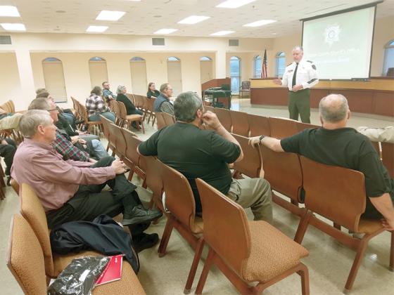 Participants in the 2024 Gilmer Sheriff’s Office Citizens Law Enforcement Academy are welcomed by Sheriff Stacy Nicholson during an orientation held last week at the Gilmer County Courthouse. 
