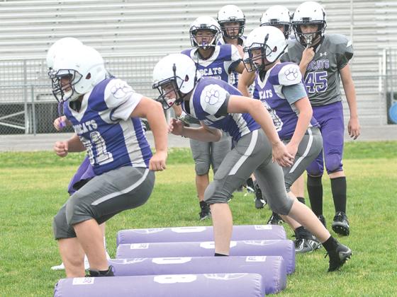 Clear Creek linebackers sharpen their footwork last Wednesday.