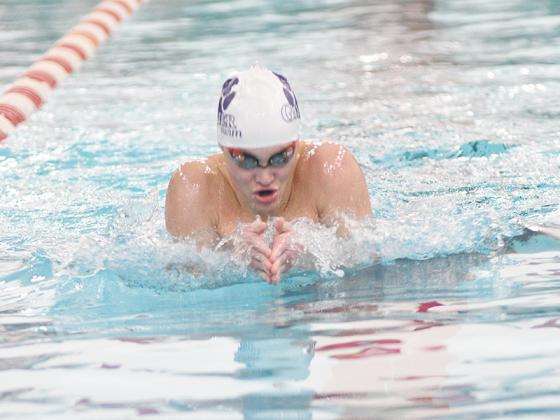 Above is Gilmer’s Cheyne Smith and below is Yana Jones, who swam in both meets held in Cherokee County last week. 