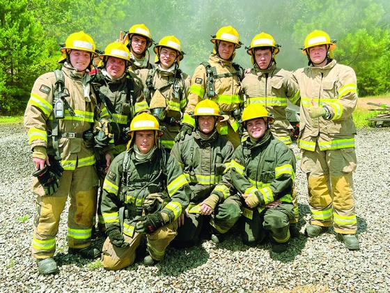 Taking part in Gilmer Fire and Rescue’s second new recruit training academy are Glen Ballard, Luke Cain, Kingston Collier, Bryson Childers, Jacob Goss, Isaiah Rooks, Scott Herring, Tim Allison, Zachary Dad and Dalton House.