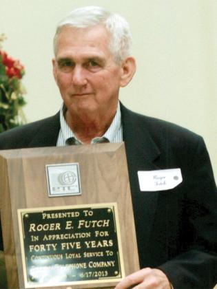 Roger Futch was honored for 45 years of service with Ellijay Telephone Company. He retired in 2015 and could often be found at he and wife Ann’s namesake business, R & A Orchards. (Contributed photos)