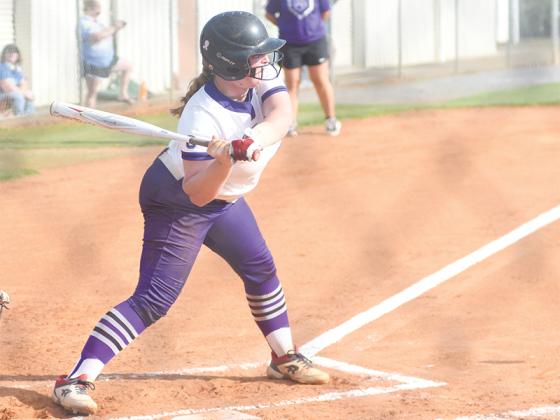 Lady Cat Phoenix Addie accounted for one of Gilmer’s three hits in their region meeting against LaFayette.