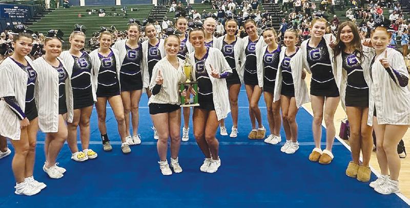 Above are Gilmer High School cheerleaders last Saturday following their first competition of the season.