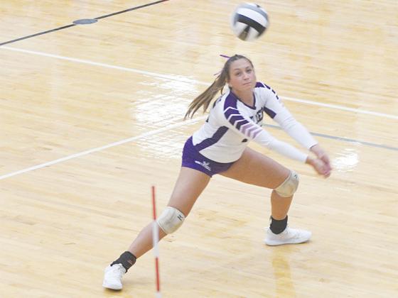 Grace Bramlett keeps a volley alive