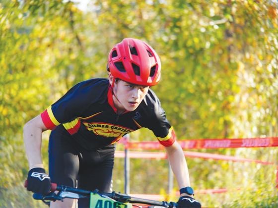 Above, Nicholas Cianciolo races to a sixth place finish at the Chase at the Creek. At right, senior veteran rider, Evangelina Giet rides through adversity to an eighth-place finish.