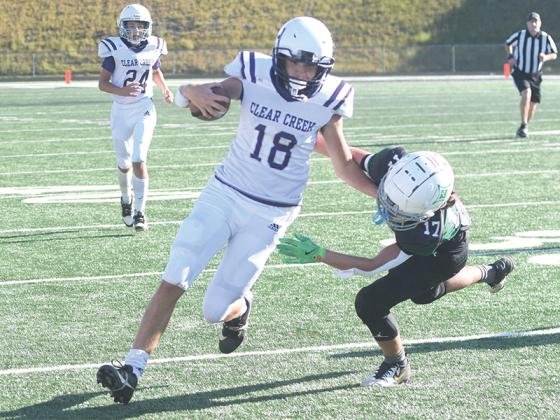 Clear Creek eighth-grade quarterback Slade Smith ran for a 68-yard touchdown in the semifinals versus Fannin County last Wednesday.