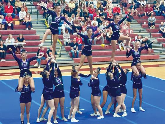 Gilmer High’s competition cheerleader took the floor for a final time at region.