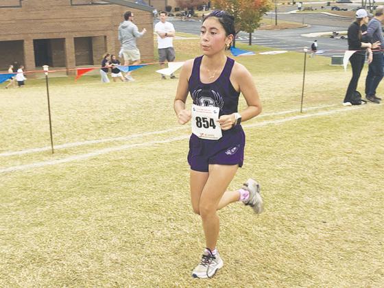 Freshman Jennifer Garcia was the first Lady Cat to finish for Gilmer at last Saturday’s Class 3A state meet.