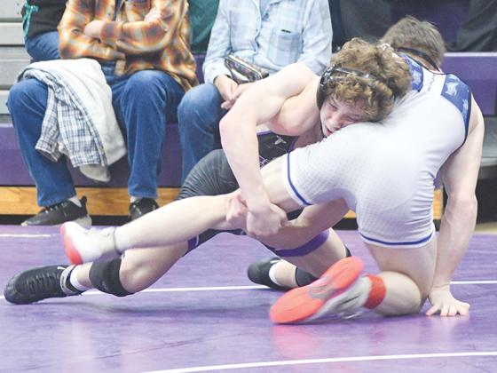 Bobcat sophomore Braelyn Nelson scores a takedown and placed first in the Coal Mountain Classic.