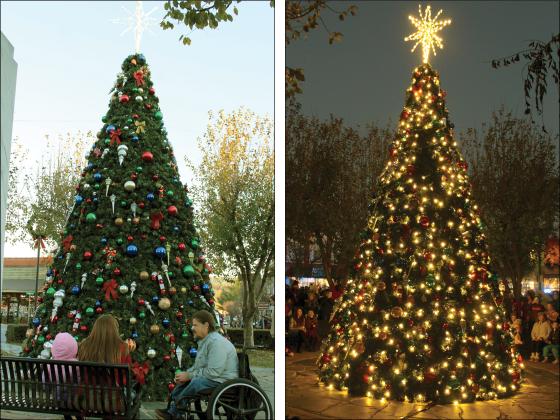 The downtown square had people everywhere hours before, during and after the traditional lighting of the Christmas tree on the square during Light Up Ellijay last Friday.
