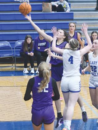 Gilmer junior Chelsey Griggs drives to the basket for two points versus Fannin County.