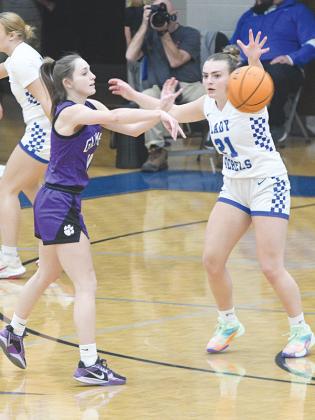 Gilmer senior Aliza Chastain scored 12 points off four three pointers versus Calhoun last Wednesday.