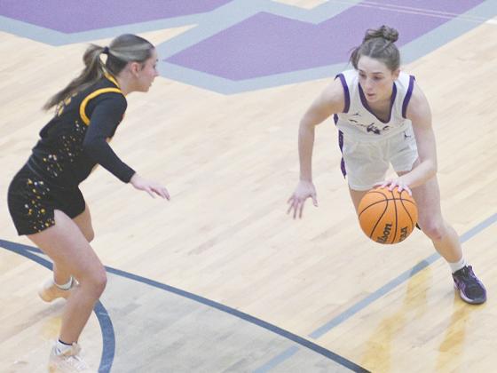 Lady Cat senior Aliza Chastain attacks Murphy’s defense and scored 19 points and snatched six steals last Saturday.