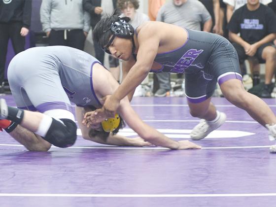 Bobcat senior Domingo Velasquez earned a 6-5 win in the final bout of the Region 7-3A duals championship to cement Gilmer’s 37-33 win.