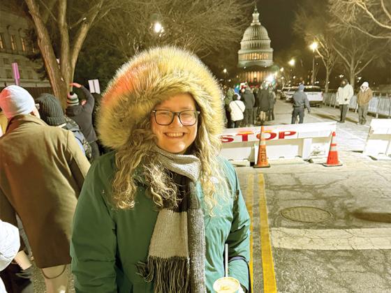 Haley Higingbotham, the salutatorian for Gilmer High’s Class of 2016, is pictured outside the U.S. Capitol last week, waiting to see the casket holding President Jimmy Carter’s body lying in state in the Rotunda.