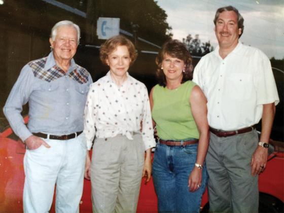 President Jimmy Carter and First Lady Rosalynn Carter with Ellijay residents Bob and Melinda Hadden when the couple were visiting in the years following his presidency. 