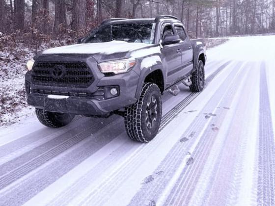 Thomas Woody of Ellijay took this pic of his truck earlier today. He says, "Do not do what I did! The roads are getting rough, and I’m home now!"