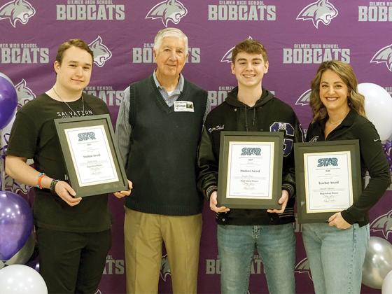 Seniors Stephen Long and Deacon Shull tie for STAR student. They each are awarded a scholarship by Sam Burrell of the Ellijay Lions Club. Hannah DeBoard was named Shull’s STAR teacher. Long named Rodney Thurman, now retired, as his STAR teacher. 