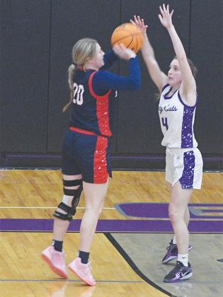 Lady Cat senior Aliza Chastain’s defense kept Heritage from getting off a shot in time at the end of last Tuesday’s 43-40 win.