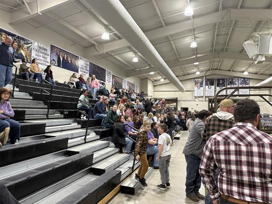 FFA program leader Mike Bushey thanked all of the parents, grandparents, aunts, uncles, guardians, friends and FFA advisors in the crowd for their support toward the students and program.