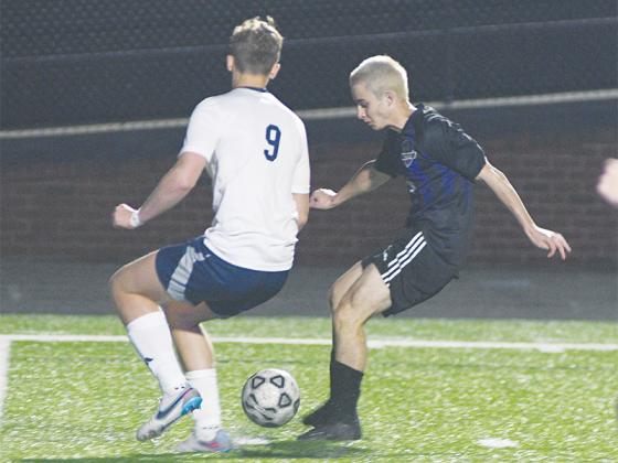 Liam Engel (right) scored the Bobcats’ second goal in their 2-0 victory.