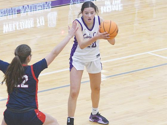 Lady Cat junior Chelsey Griggs snatched 10 rebounds versus Calhoun last Saturday.