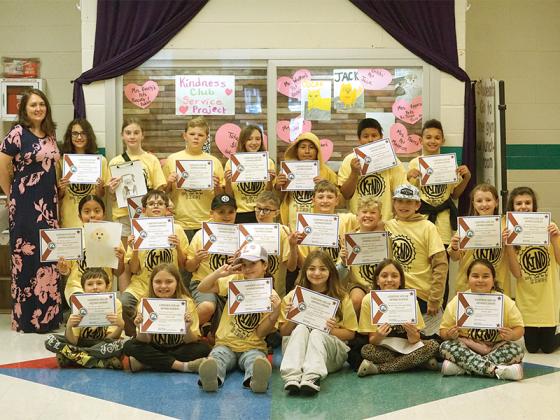 Kindness Club ambassadors at Mountain View Elementary were awarded certificates of appreciation from the Gilmer County Animal Shelter, for their work raising money through a pet portrait fundraiser.