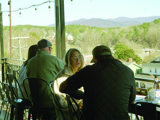 Couples dine on lunch at the Roof on Valentine’s Day.