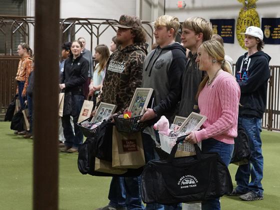 Senior showmen graduating, including Madison Chastain, Isaac McClure, Jack Keener and Charles Normon, were honored and given gifts by program leaders before receiving a round of applause for their long list of accomplishments.