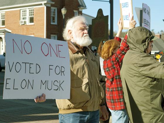 Gilmer resident Mark Willard voices his concerns with Elon Musk’s government involvement.