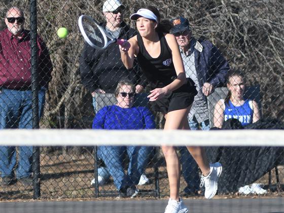 Gilmer singles Madison Bradshaw (above) and Alex Miltiades (below) both earned wins versus Ridgeland Monday.
