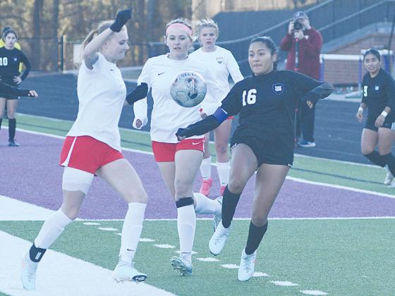 Gilmer senior Yenifer Lopez (16) scored eight goals in the Lady Cats’ third region win of the season at Ridgeland last Friday.