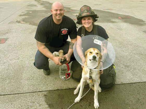 Gilmer County Fire and Rescue rescues Lt. Riggs and makes him their official mascot. (Photos courtesy of Gilmer County Fire and Rescue)