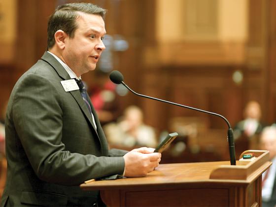 Rep. Brad Thomas speaking on the House floor in January. (Photo courtesy of the GA House of Representatives)