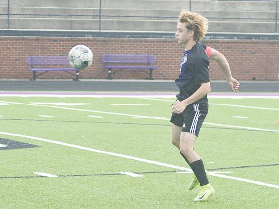 Gilmer senior Liam Engel conrols the ball and scored three goals in the Bobcats’ first round win over Cairo.