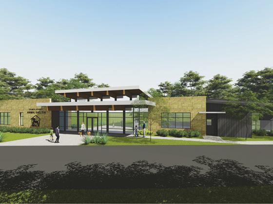 Proposed Gilmer County Animal Shelter design rendering from 2021. 
