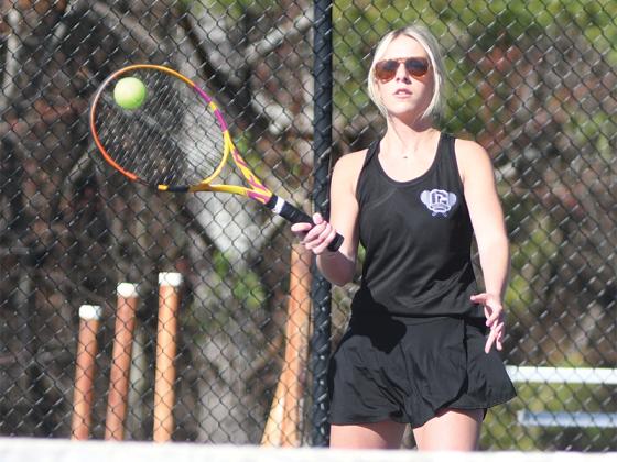 Gilmer senior Lyla Engle earned a 6-2, 6-3 win in the first round of the region tournament.