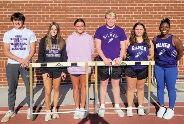 From left are GHS track seniors Harrison Chester, Aliza Chastain, Kenzie Sewell, Charles Norman, Alyson Guidry and Amayah Jones.