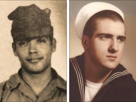 A young Frank Herrera, left, when Willie Young knew him in Vietnam. And right, Willie Young in 1964 at San Diego, Calif., after graduating basic training at Great Lakes Naval Station in Illinois.