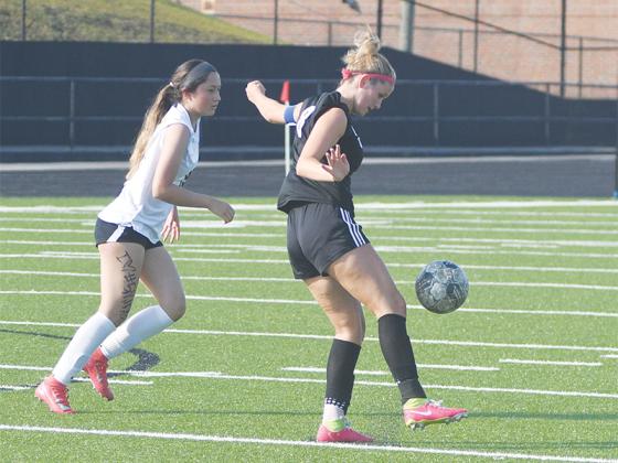 Gilmer senior captain Sophia Lykins gains possession for the Lady Cats and helped them achieve their best season to date.
