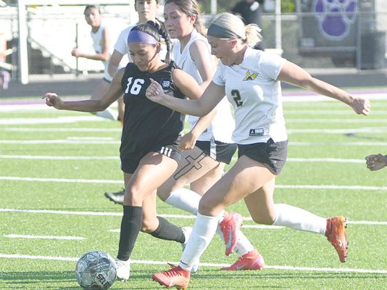 Gilmer’s Senior Yenifer Lopez (left) netted four goals against Bainbridge in the second round last Thursday.