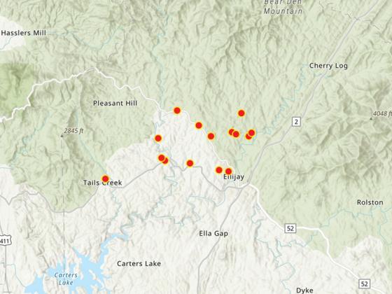 Emergency Management officials believe a possible straight line wind event caused problems in Gilmer County June 7, Downed trees and power poles left 6,800 without power.