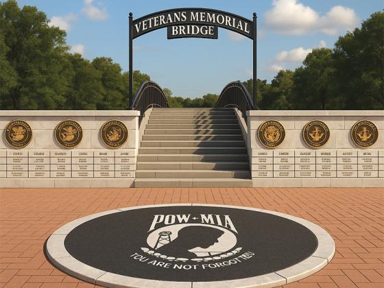 A “mock-up” of what the Veterans Memorial Park will look like after renovations are completed. Danette Ozment, vice-chair for the memorial park committee, remarked, “This needs to be done for this community.” (Contributed rendering)