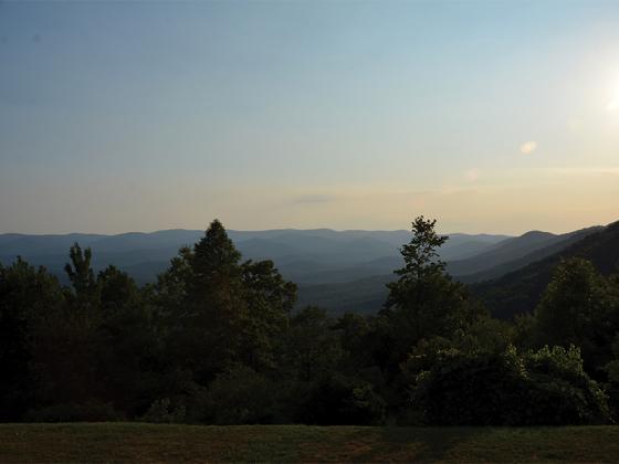 Amicalola Falls State Park treats visitors to long-range views, such as the one from the lodge (above) and from the top of the falls (below right). 