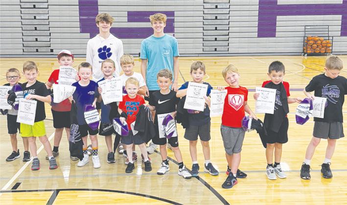 Gilmer High School split its boys youth basketball campers by age, and all groups worked on the fundamentals of the game such as shooting, passing, dribbling and defense.