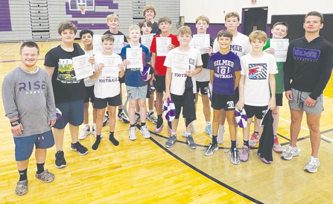 Gilmer High School split its boys youth basketball campers by age, and all groups worked on the fundamentals of the game such as shooting, passing, dribbling and defense.