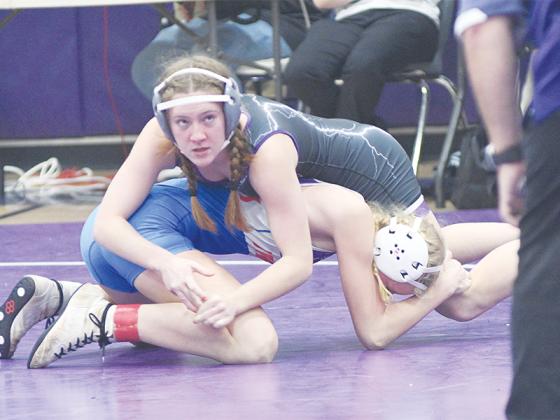 Gilmer High’s Kylee Hoelzer looks for instructions during a match last season.