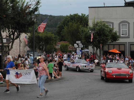 Daughters of the American Revolution march through Ellijay on July Fourth.